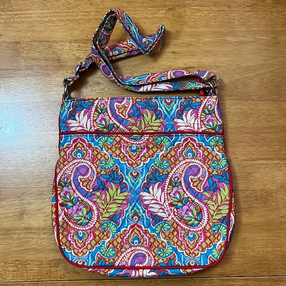 Vera Bradley Triple Zip Hipster Crossbody Shoulder Bag Paisley in Paradise - Picture 6 of 7